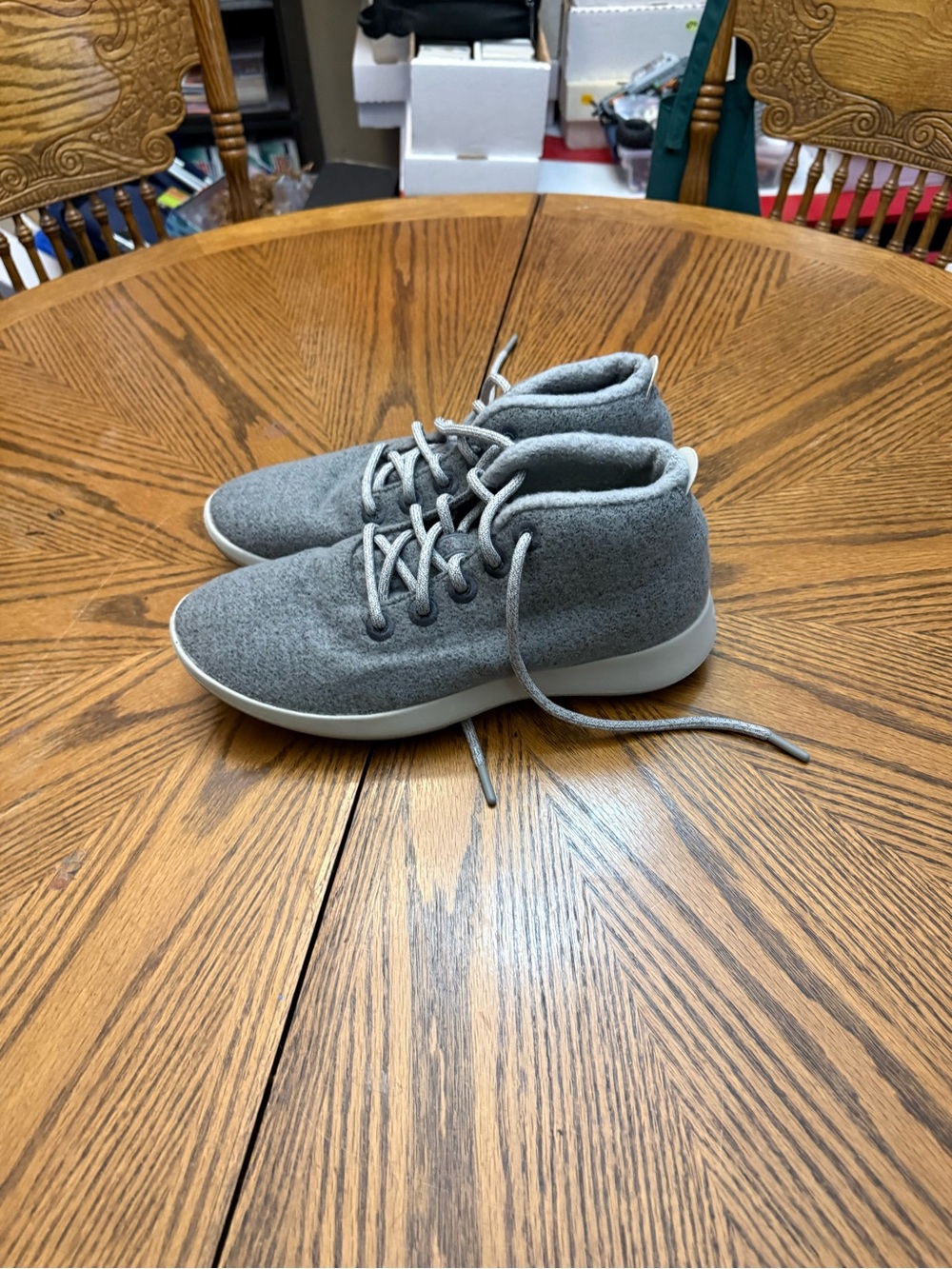 allbirds Men’s Grey Knit High-Top Sneakers